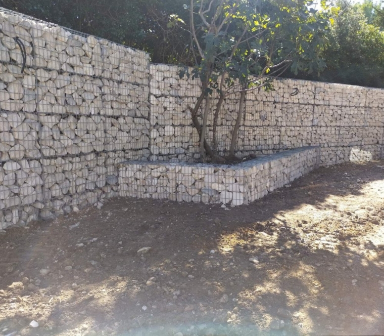 Mur paniers gabions, Pernes-les-Fontaines, Entat Terrassement